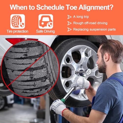 Image of Wheel Alignment Tool Kit - Front End Alignment Tool with 2 Measuring Tapes, Automotive Alignments Plates, Easy-to-Use Toe Alignments for Home and Car Maintenance