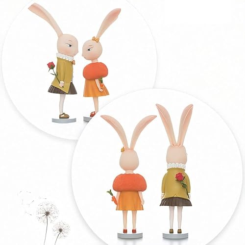 Miniatura 5 de SHUTING2020 Chinese feng Shui Statue Sculpture Valentine's Day Cute Rabbit Art Sculpture Living Room Decoration Decoration Home Creative Birthday
