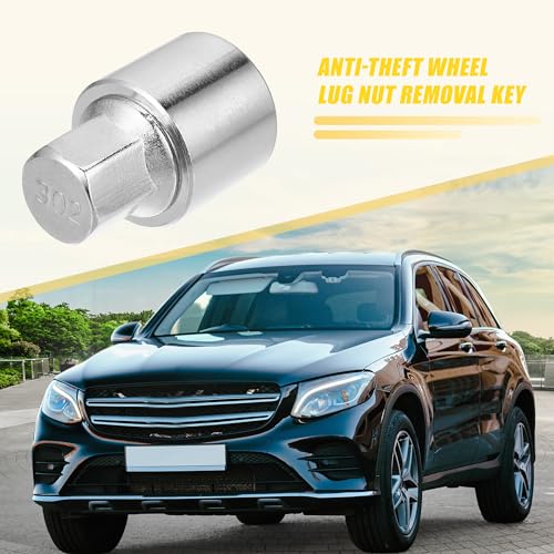 Image of uxcell 1 Set 302 Wheel Lock Lug Nut Anti Theft Lug Nut Screw Removal Socket Key for Mercedes Benz Wheel Lock Key with Protector Nut Socket