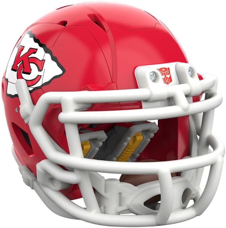 Transformers NFL Kansas City Chiefs KC-59, 5.5-Inch Action Figure Changes from Robot to Helmet, Football Toys for Ages 8+