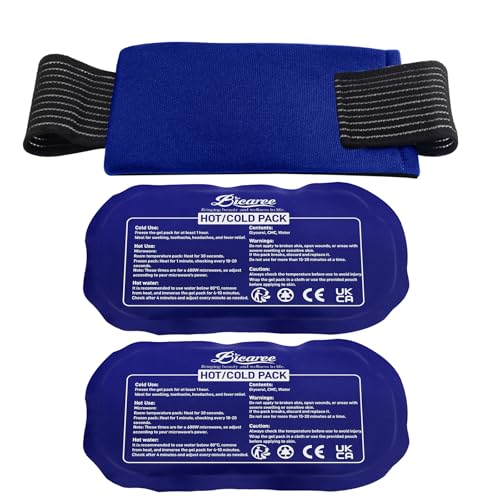BICAREE Lot de 3 Compresses de Gel Réutilisables Chaud et Froid – Poches de Glace pour Blessures, Douleurs Musculaires, Gonflements et Récupération Sportiv