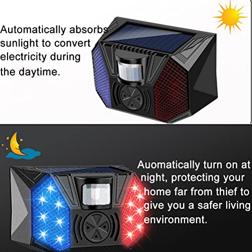 Aolyty Solar Warning Lights With Remote Control, Solar Strobe Alarm Light 120Db Sound, 4 Modes Motion Sensor Security Siren Light Outdoor Ip65 Waterproof For Home Barn Yard Orchard Farm Warehouse #TOP3