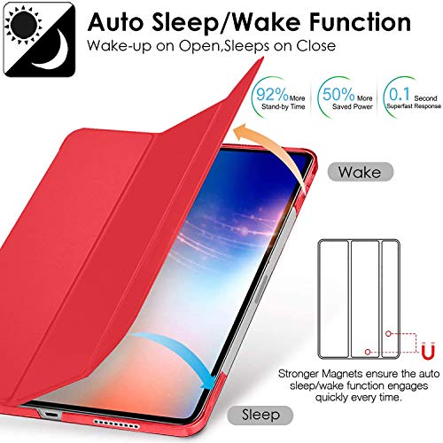 Image of DuraSafe Cases for iPad Pro 11 inch 4 3 2 Generation Case A2759 MNXE3HN /A MNXD3HN /A A2435 MNXG3HN /A MNXF3HN /A MNXJ3HN /A MNXH3HN /A A2761 A2762 MNXN3HN /A MP553HN /A A2377 MHQR3HN /A MHQT3HN /A A2228 - Red