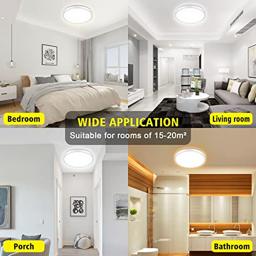 Smanu Dimmable LED Ceiling Light Panel with Remote Control,24W 2200LM,3000K-6000K,Night Light Function,IP54 Waterproof Round LED Flush Mount Ceiling Light for Bedroom,Bathroom,Kitchen,Hallway,Ø30CM - Cosy Home Interiors Smanu Dimmable LED Ceiling Light Panel with Remote Control,24W 2200LM,3000K-6000K,Night Light Function,IP54 Waterproof Round LED Flush Mount Ceiling Light for Bedroom,Bathroom,Kitchen,Hallway,Ø30CM - Image 7
