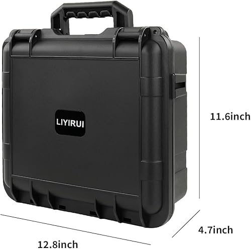 Miniatura 7 de Estuche rígido de transporte con línea de cubo de espuma para joyas, accesorios de cámara, reloj de pulsera, electrónica y equipo, negro, mediano,