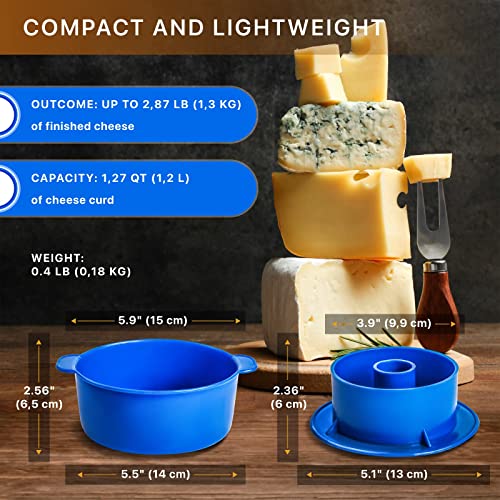 Set 4 Brie Goat Ricotta Cheese Mold Basket 1Kg Camembert Cheese Mold Drainer - Blue Cheese Making Set Kit Molds Sheep - Blue Cheese Maker Hard Cheese Making Kit Hacer Queso #TOP5