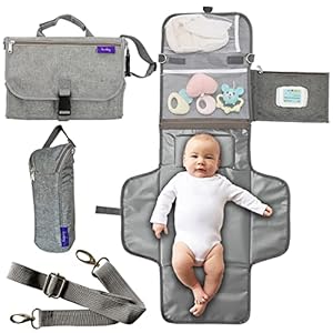 Portable Diaper Changing Pad – baby Changing pad for baby Travel gear | 2 in 1 Portable diaper Changing mat and insulated bag | For Newborn Baby Essentials and Baby Shower Registry – Unisex Baby Gifts