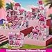 JUKUDAHU Villa Playset for Girls Ages 3-7, 4-Story 12 Room House with 2 Dolls, Furniture and Accessories, Indoor Playset Girls Toys for Ages 6-8, Pretend Toddler Toy, Birthday Gifts for Kids 4-8