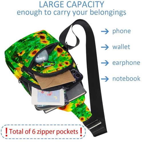 Mochila cruzada impermeable con estampado de hojas para proteger tus pertenencias 6