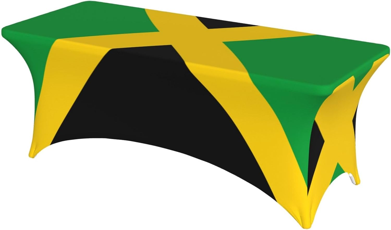 Augenstern Stretch Spandex Table Cover Jamaican-Flag-Pride Washable 6ft Fitted Tablecloths for Rectangle Tables
