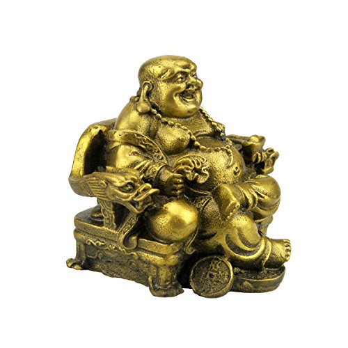 Feng Shui Brass Laughing Buddha + Free Red String Bracelet M5003 #TOP2