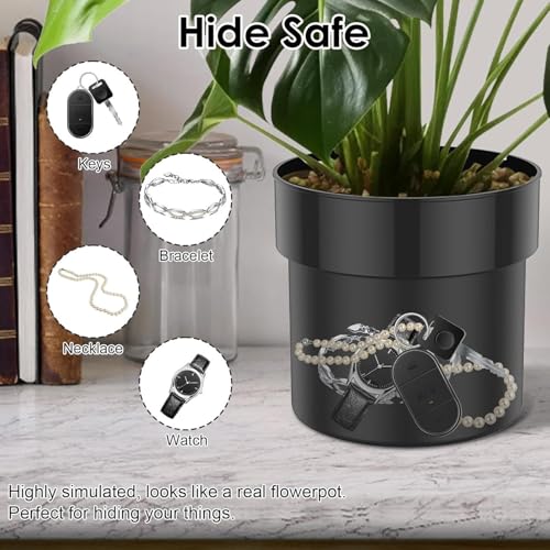Cache antivol double couche pot de fleurs secret avec boîte à clé - 5