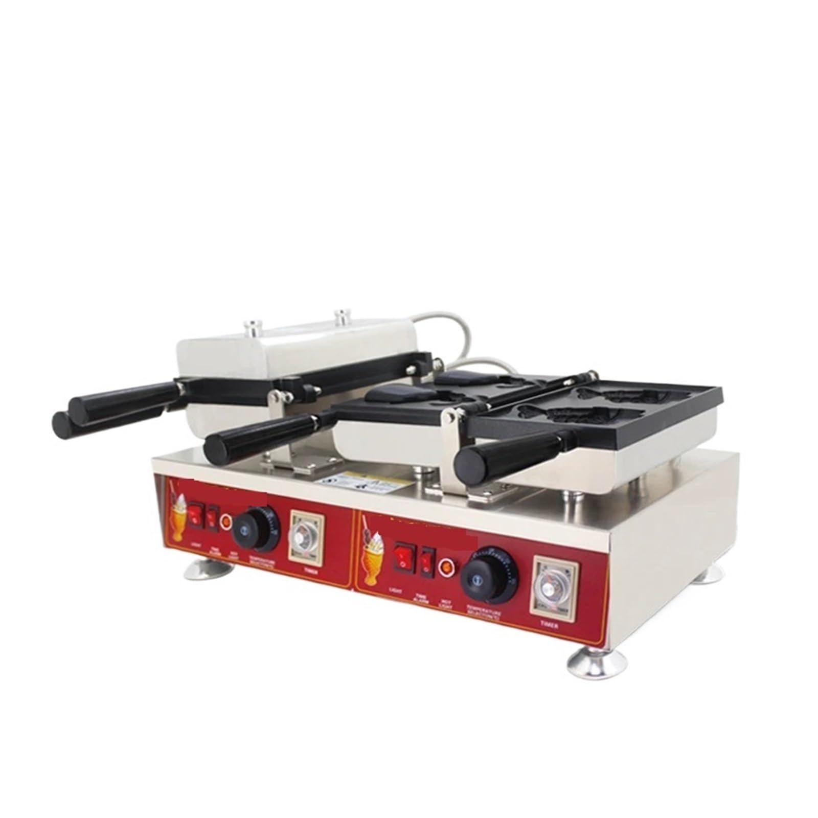 Máquina Comercial For Hacer Wafles Taiyaki Con Forma De, For Helados Boca Abierta, For Conos Pescado En Equipos Catering Calentamiento Uniforme Y RáPido