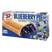 JJs Bakery Blueberry Snack Pies, Individual Dessert, Fresh-Baked, Perfect for Snacks, Nut-Free, Kosher Parve, 4 Oz Each Pack of 6