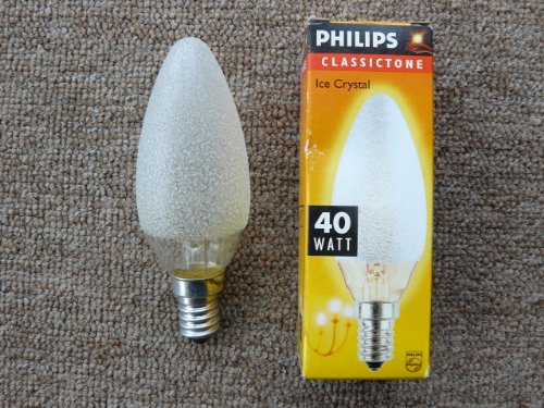 Philips Ampoule bougie E14, 40 W Glace cristal naturel