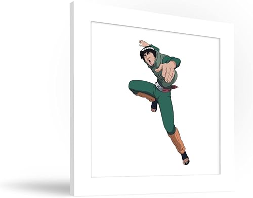 Miniatura 2 de Trends International Gallery Pops Naruto Shippuden - Arte de pared de Might Guy, versión enmarcada blanca, 12 x 12 pulgadas