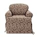 Sure Fit Scroll T-Cushion - Chair Slipcover - Brown (SF36221)