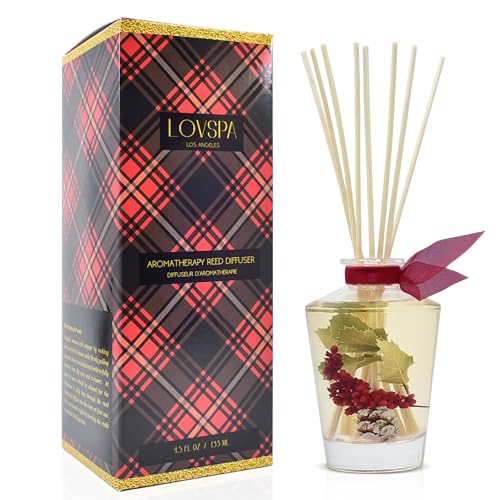 LOVSPA Reed Diffuser Set, Holiday Red Currant & Woods Scented