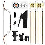 bogenschießen pfeile trudeln [Verpackung] Recurve-Bogen * 1, echter Feder-Misch-Carbon-Pfeil * 6, Fingerschutz der rechten Hand * 1, Armschutz * 1, Fingerschutz der linken Hand * 1, Ziehfinger * 1, Köcher * 1, Ledergriff * 1, Ziel Papier*6
