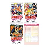  Naruto Manga Vol 1 - 3 Collection ( Japanese Edition ) with Hiragana Chart