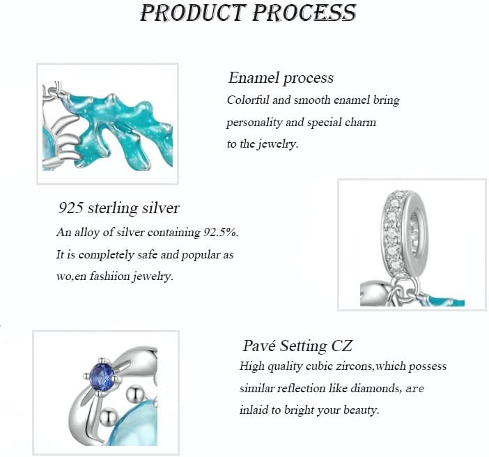 Miniatura 4 de ARTCHARM Blue Dream - Abalorios submarinos para playa, cuentas de perlas para pulsera original, collar de bricolaje