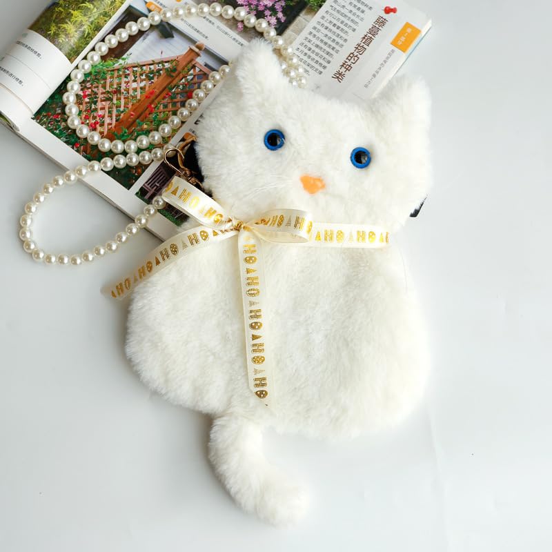 Handmade Plush Cat Messenger Bag, Cute Small Crossbody Cell Phone Bag Shoulder Bag Coin Pouch For Women Girls2