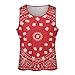 Red Bandana Pattern Men's Tank Top Sleeveless T Shirt Bodybuilding Fitness Muscle Tee for Gym