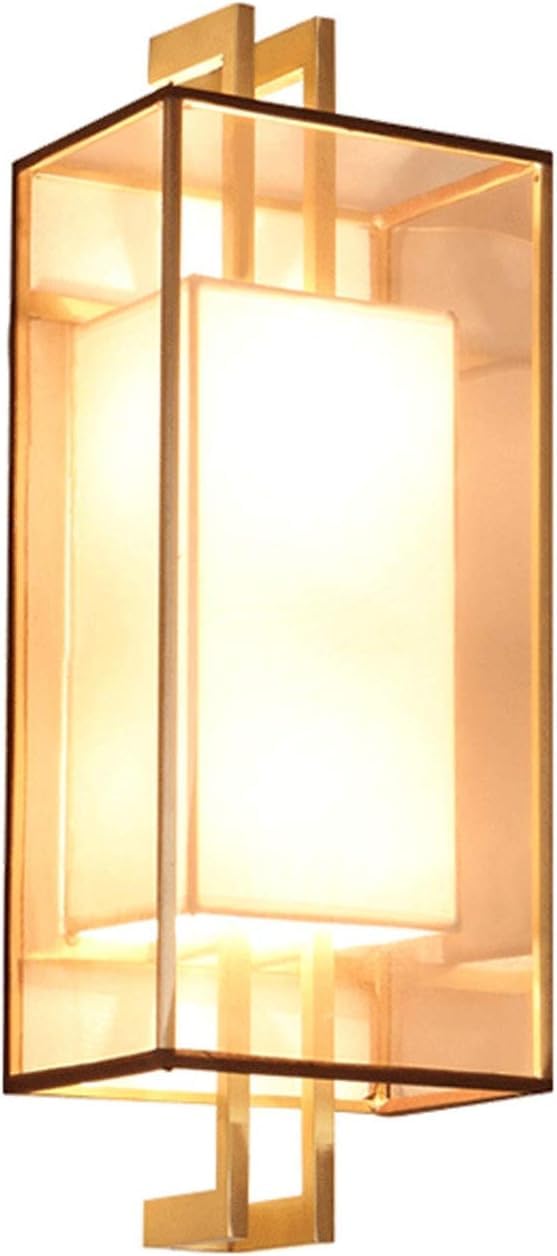 VDOQTLJT Wall Lamps Compatible with Living Room Modern Chinese Bedroom Bedside Lamp Simple Retro Light Rectangular Sconce Lighting Fixture Sconces Lights