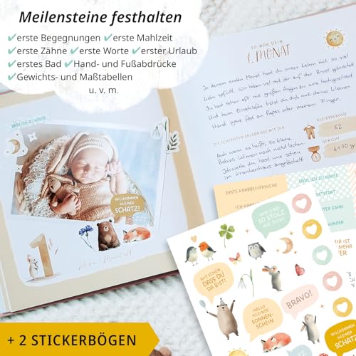 Rabano Mein Erstes Jahr Babyalbum | Hochwertiges Fotoalbum Baby Geschenk – Ansicht 4