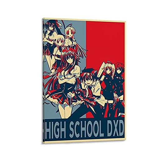 MATONG Highschool Dxd säsong 3 animekaraktärer affisch dekorativ målning kanvas väggkonst vardagsrum affischer sovrumsmålning 60 x 90 cm (24 x 36 tum)