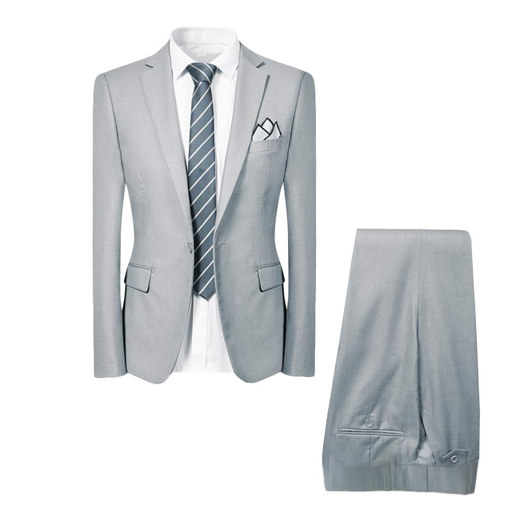 Allthemen Abito da Uomo in 2 Pezzi Blazer da Smoking e Pantaloni Giacca Monopetto con Un Bottone Suit Formale da Lavoro Business