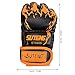 NDNCZDHC MMA Gloves Sparring Grappling Professional Fingerless Boxing Gloves Adult PU Punching Gloves for Men Muay Thai Gloves(Orange Claw on Black Background)