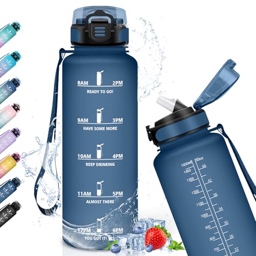 Grsta Trinkflasche 1,5 Liter mit Motivierendem Slogan - Sport Flasche mit Strohhalm, Auslaufsicher für Fahrrad, Schule, Maedchen, Junge, Fitness Grsta Trinkflasche 1,5 Liter mit Motivierendem Slogan - Sport Flasche mit Strohhalm, Auslaufsicher für Fahrrad, Schule, Maedchen, Junge, Fitness