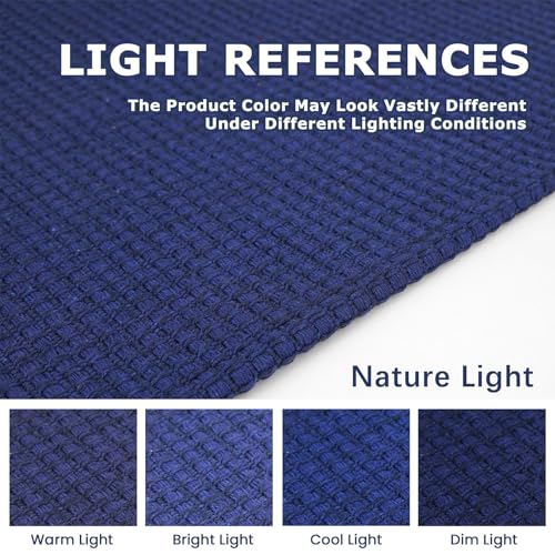 KOZYFLY Runners for Hallways 2.6x8 ft Washable Kitchen Runner Non Slip Rubber Backed Hall Runners Cotton Entryway Runner Rugs Floor Carpet for Indoor Backdoor Bedroom Kitchen, Royal Blue/Navy