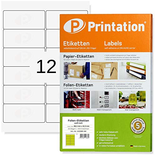 Étiquettes blanches 99,1 x 42,3 mm pour boîtes aux lettres et colis postaux étanches