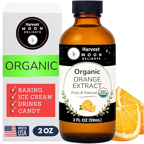 Organic Orange Extract for Baking, Ice Cream, Drinks, and Candy