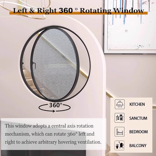 Ventana redonda de aluminio blanco de 50 cm con cristal templado 5
