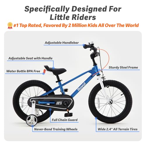 Image of RoyalBaby Freestyle Kids Bike 12 14 16 18 20 Inch Bicycle for Boys Girls Ages 3-10 Years, Multiple Color Options