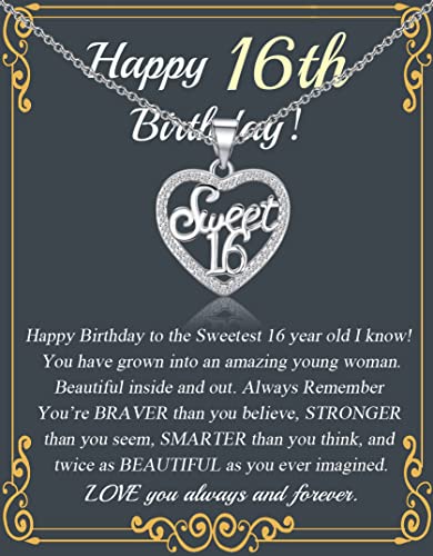 Sweet 16 Gifts Necklace 16th Birthday Gifts for Women Sweet 16 Jewelry 16 Year Old Birthday Gifts