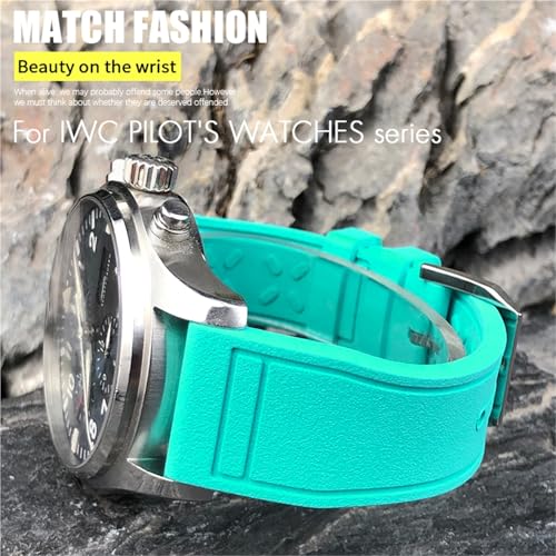 Bracelet montre caoutchouc fluoré IWC anti-poussière durable 21mm
