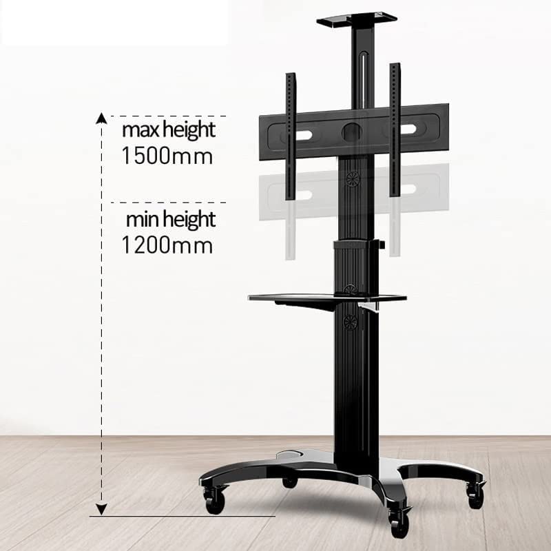 Soporte de TV con ruedas y altura ajustable de aluminio miniatura 2