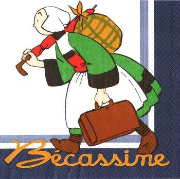 Set 2 Tovaglioli in carta Bécassine con suo