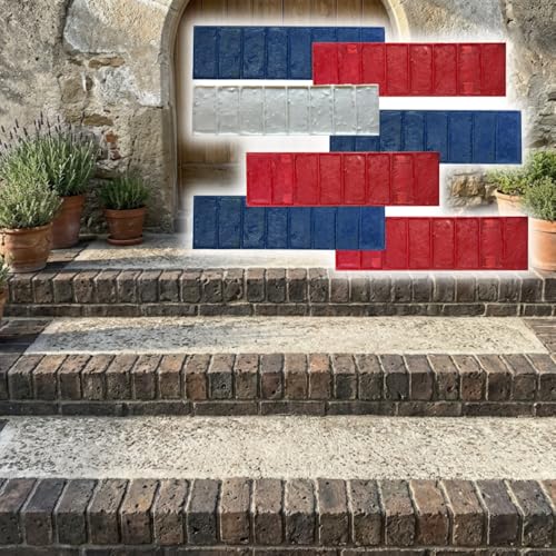 Vintage Stack Bond Brick Border Concrete Stamps Set of 7 by GlobMarble