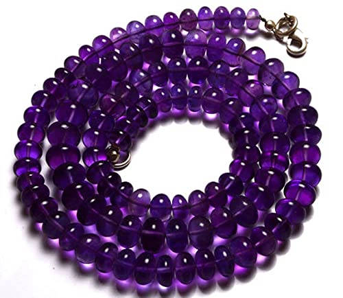 Collier en améthyste foncée perles rondelles haut de gamme pour création LKBEADS 43cm