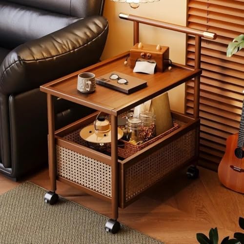 移動式ティーテーブル キャスター付き ソファサイド リビング 収納 サーブワゴン おしゃれ コンパクト (2階-幅70cm,a)