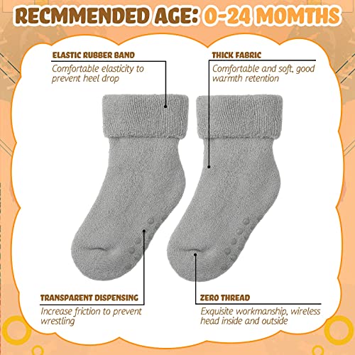 4 Pieces Baby Winter Knitted Hat Scarf Gloves Socks Set Fleece Lined Bear Ears Infant Beanies Knit Neck Warmer Warm Newborn Mittens Nonslip Toddler Socks For 0-24 Months Gray #TOP2