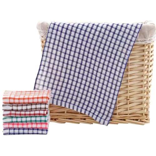 Paños de cocina de 16 x 25 pulgadas, toallas de cocina y paños de cocina de algodón para lavar platos, trapos de platos para secar platos, lavado de cocina, toalla de ropa (color azul marino, talla