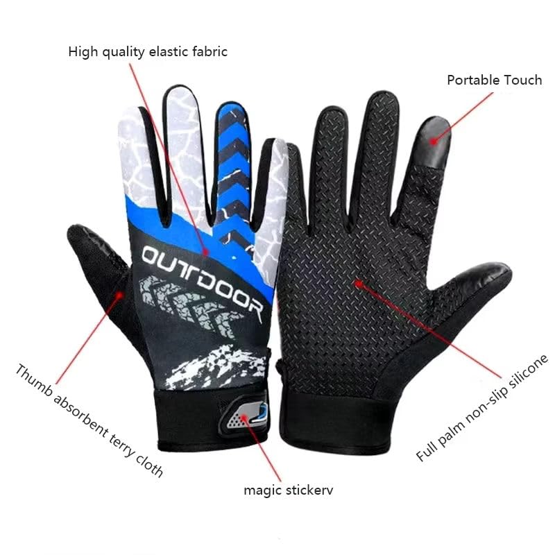 SEFLICA® Cycling Gloves | Non-Slip Sun Protection Gloves for Men & Women | Warm, High-Temperature Resistant Gloves for Mountain Biking, Motorcycle Riding, Cricket, Tennis & Outdoor Sports (Green) 4