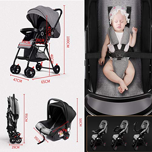 Compacte Reisbuggy Wandelwagen 3 In 1 Gemak Kinderwagen Wandelwagen Hoge Landschap Anti-shock Luxe Kinderwagens… - Afbeelding 8