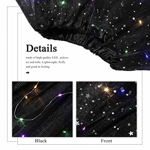 Nicute Women's Led Tutu Skirt Light Up Tutus Layered Tulle Ballet Dance Skirt Sparkly Party Tutu Costume For Women And Girls (Black With Star) #TOP6